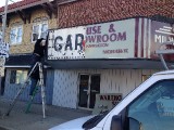 remnants of the Garden sign on the marquee
